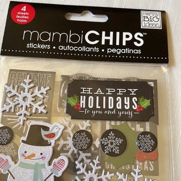 Mambi Chips Holiday Christmas Themed Stickers Me & My Big Ideas new - Picture 2 of 8